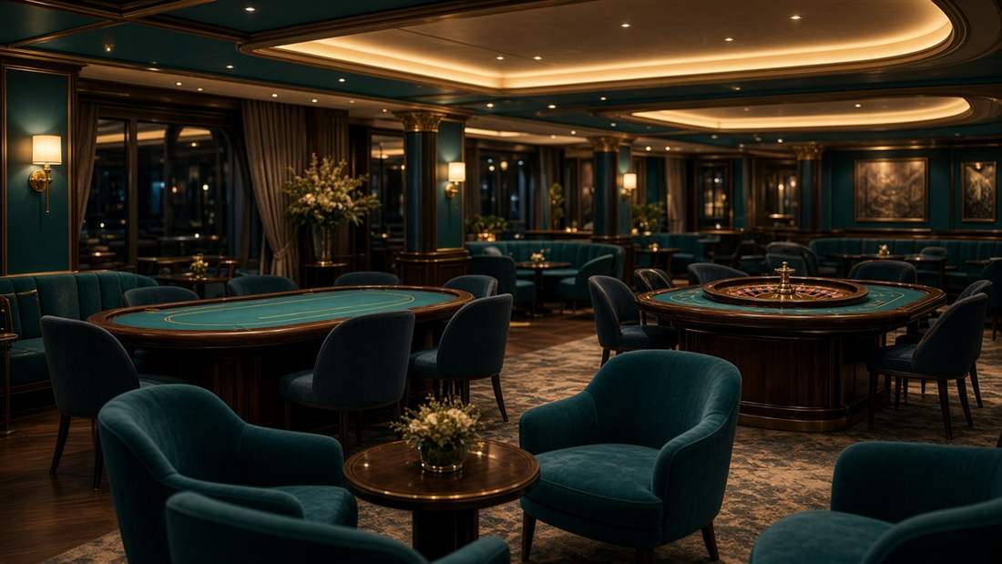 Lounge de casino a bordo do cruzeiro